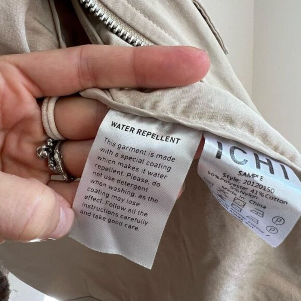 Modesens Ichi Women’s 36 Us Small Oversized Bazoza Jacket Coat Doeskin Neutral - Picture 14 of 15